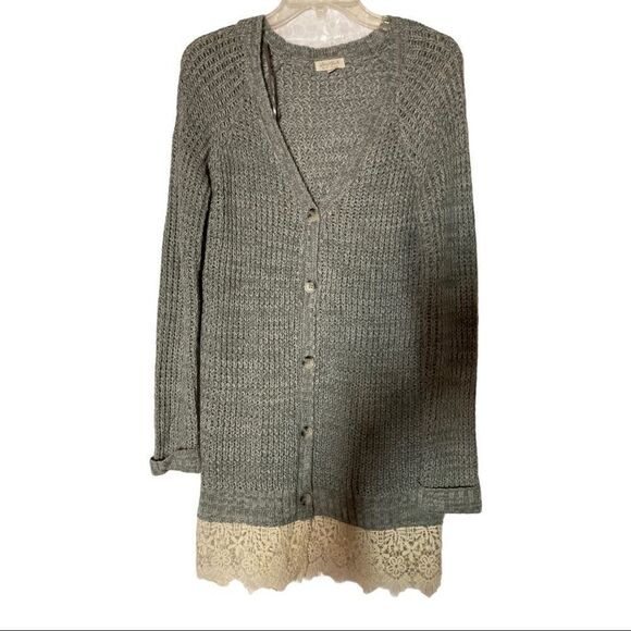 ULTRA FLIRT, Button Down Cardigan, Gray, Women’s,M - Picture 1 of 9